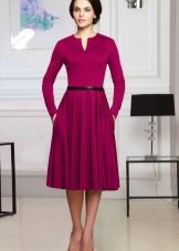 Knitted dress with long sleeves