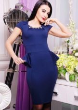 Knitted dress with peplum