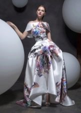 Floor-length spring dress with fancy skirt
