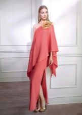 Red dress with a flower made of fabric