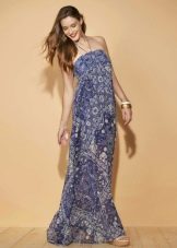 Colored summer dress without straps