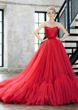 Red puffy summer dress