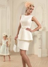 Summer dress with peplum white