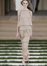 Autumn dress with a neckline