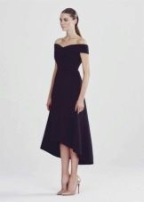 Strapless dress black hi-lo