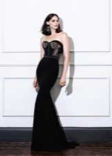 Black mermaid strapless dress
