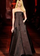 Evening dress without straps brown
