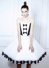 Paper dress black and white