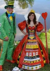Lush dress made of scotch tape to the floor