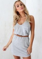 Short tank-top dress with belt