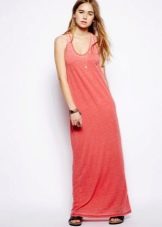 Long coral tank dress
