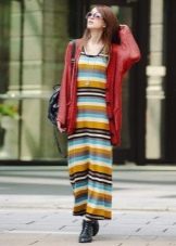 Long Colored Striped Tank Dress