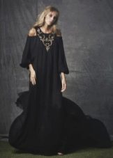 Dress with one-piece sleeves to the floor
