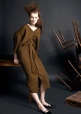 Slit One-Sleeve Dress