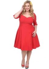 Red dress with a skirt sun for the full