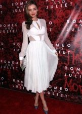 White dress with a mid-length sun skirt