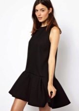 Black low waist short dress