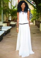 Long dress with a low waist for short women