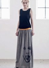 Long two-tone low-waist dress