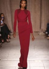Evening woolen dress to the floor