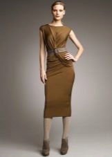 Draped wool dress