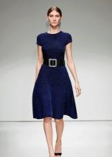 A-line wool dress blue