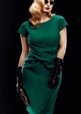 Woolen dress for plump green