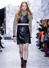 Black mini faux leather dress