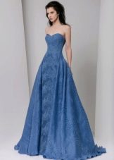 Robe en crêpe de Chine bleu