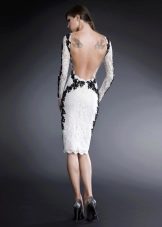 Short dress with a deep cut on the back
