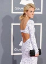 White backless evening dress