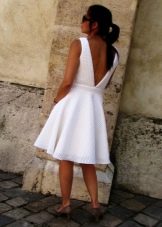 A-line neoprene open back dress