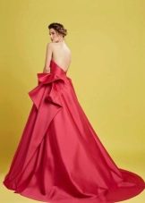 Floor-length A-line open back dress
