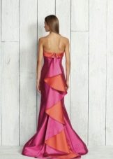 Mermaid dress with a train pink
