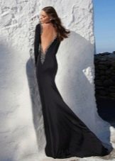 Mermaid dress with train black