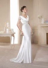 Empire style wedding dress with drapery