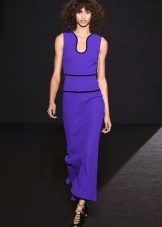 Slim-fit straight dress with original neckline