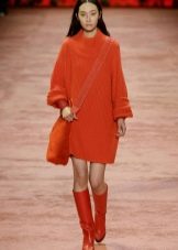 Knitted fitted sweater dress