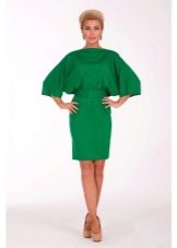 Dress with sleeve bat green
