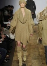 Dress with sleeve bat knitted