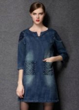 Denim winter tunic dress