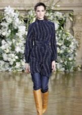 Winter sweater dress with boots