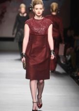 Winter dress for full burgundy