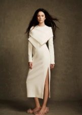 Winter dress with a slit