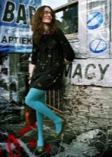 Green tights for a black dress