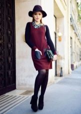 Black tights for a red dress