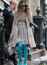 green tights for a gray dress