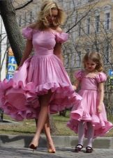 Lush short dresses for a girl and her mother