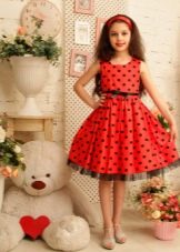 Elegant polka dot a-line dress for girls