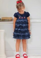 Elegant tiered polka dot dress for girls